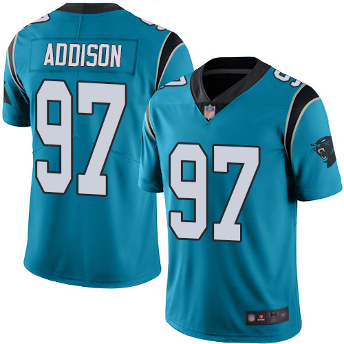 Carolina Panthers Limited Blue Men Mario Addison Jersey NFL Football 97 Rush Vapor Untouchable